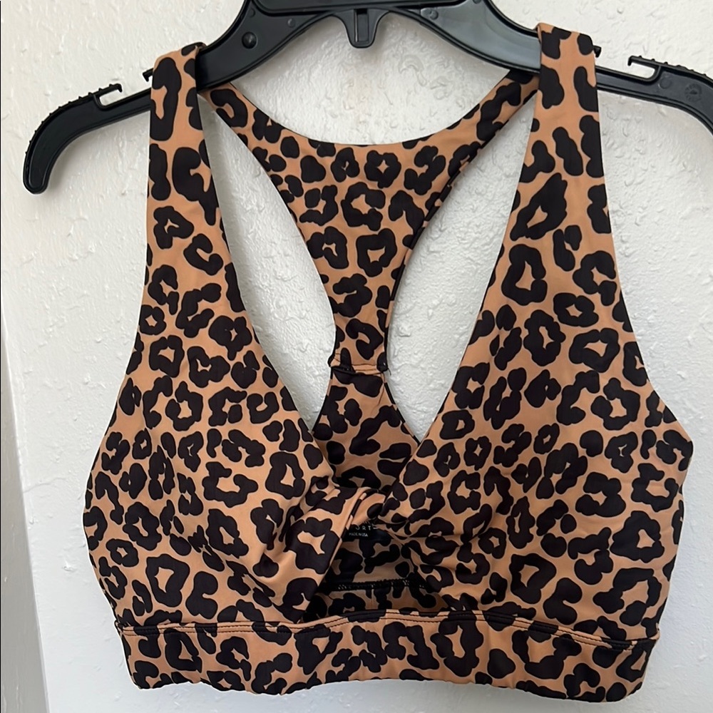 Beach Riot Leopard Print Sports Bra (never worn)